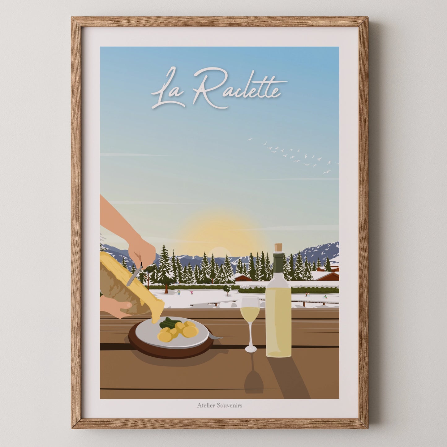 Affiche Spécialités culinaires suisses - La Raclette