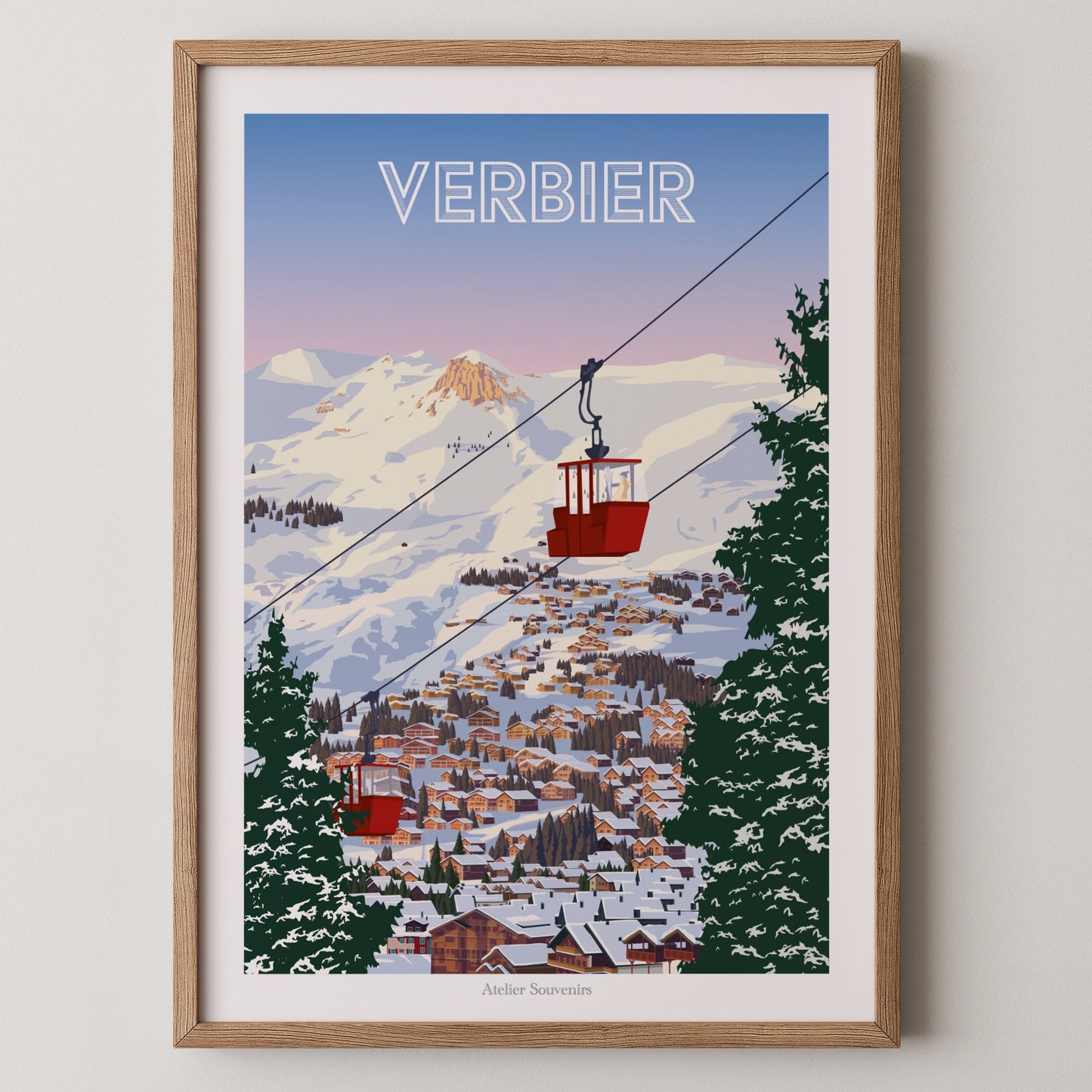Affiche Verbier – Sommets enneigés