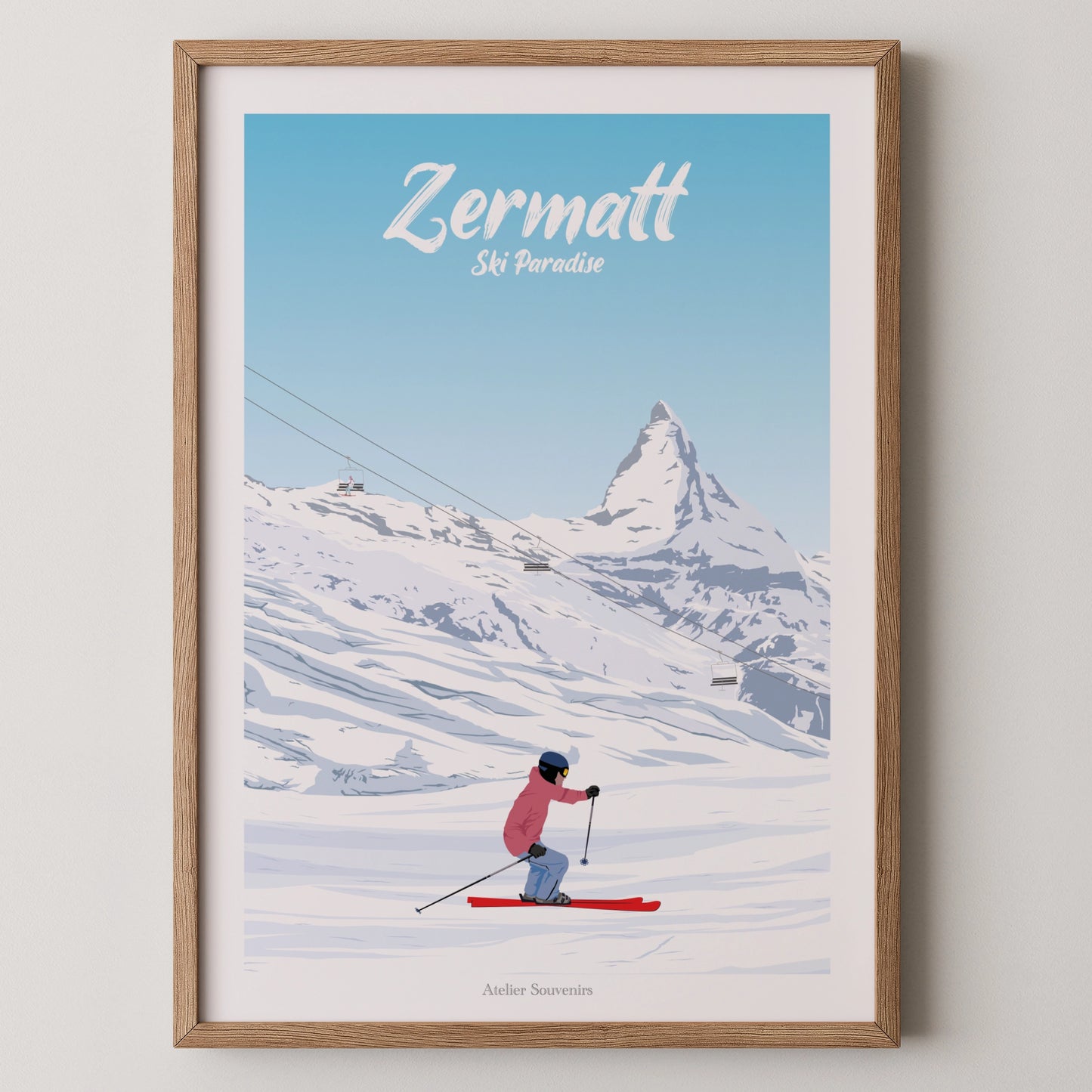 Affiche Zermatt - Ski paradise