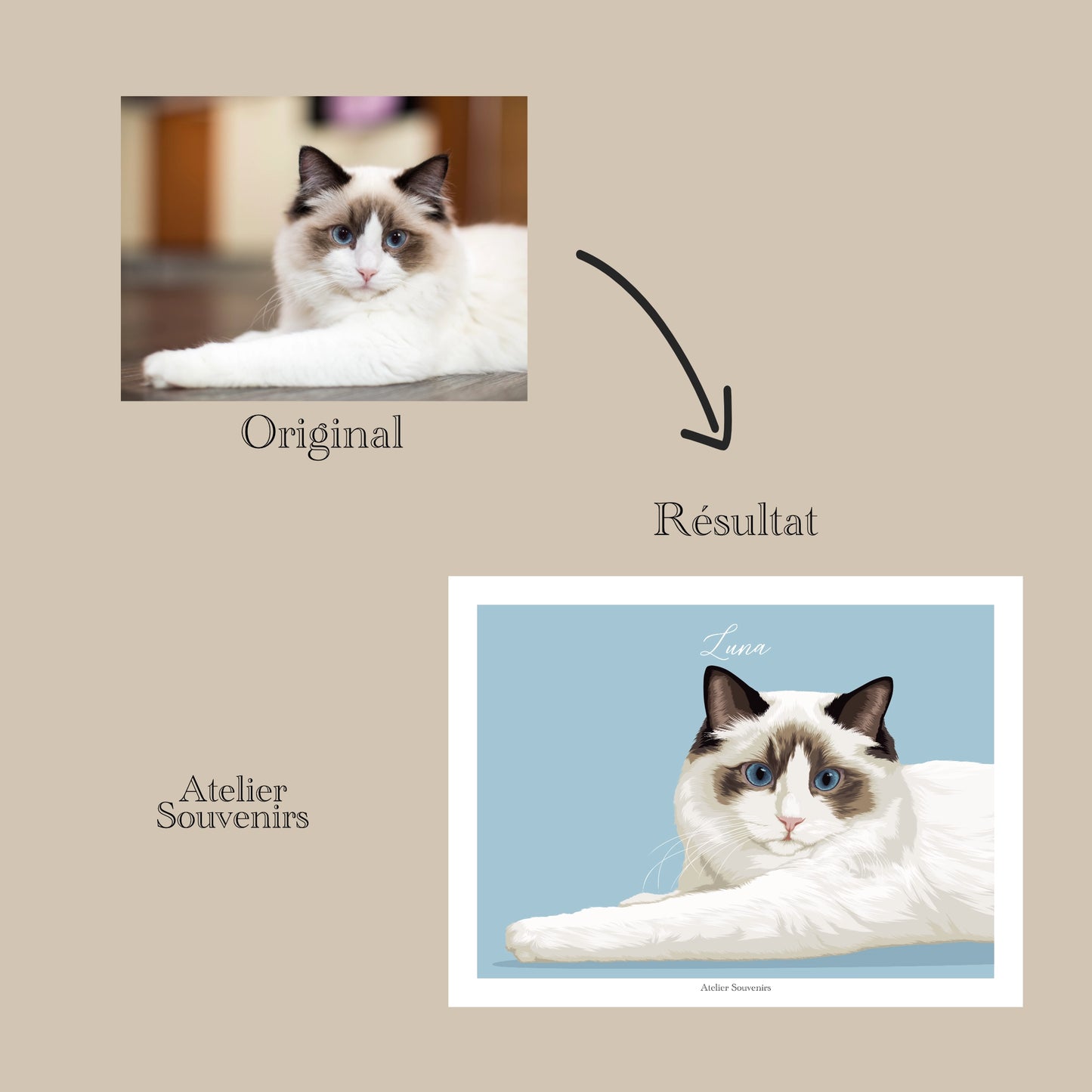 Affiche Personnalisée de votre animal de compagnie - Format 30x40cm