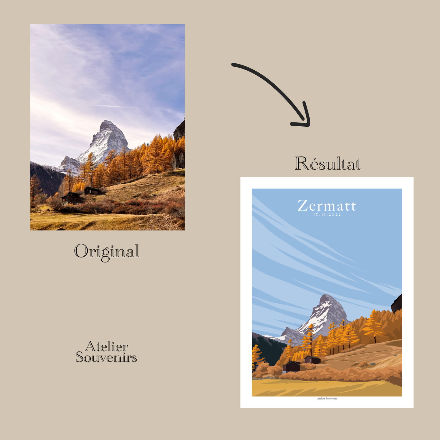 Affiche Personnalisée de Votre panorama préféré - Format 30x40cm
