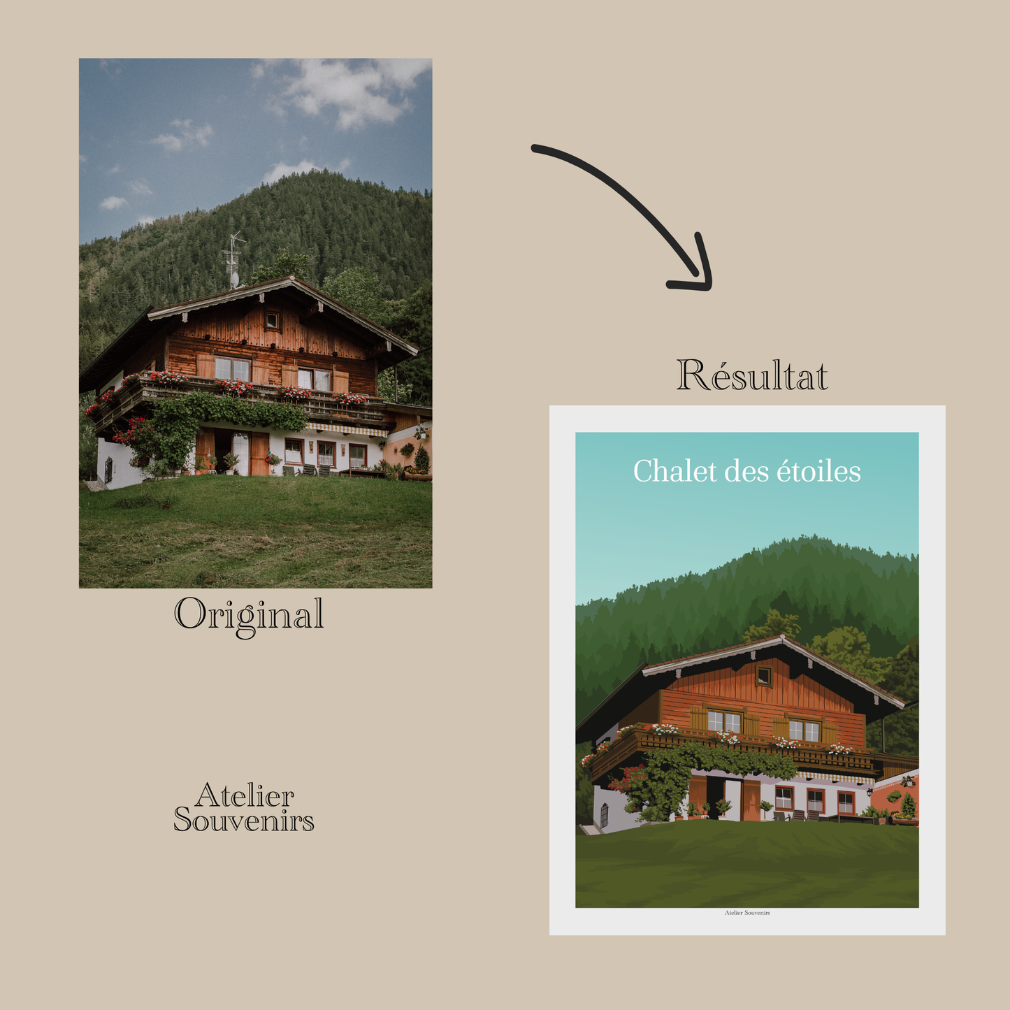 Affiche Personnalisée de Votre Maison - Format 30x40cm