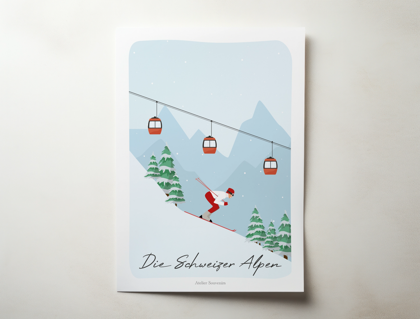 Affiche Les Alpes Suisses - Ski