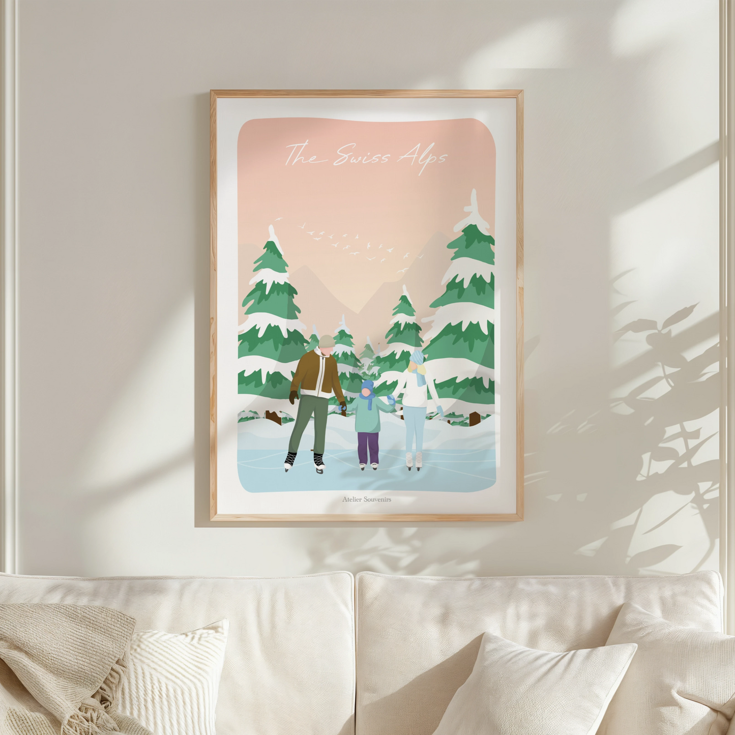 Affiche Les Alpes Suisses - Patinage