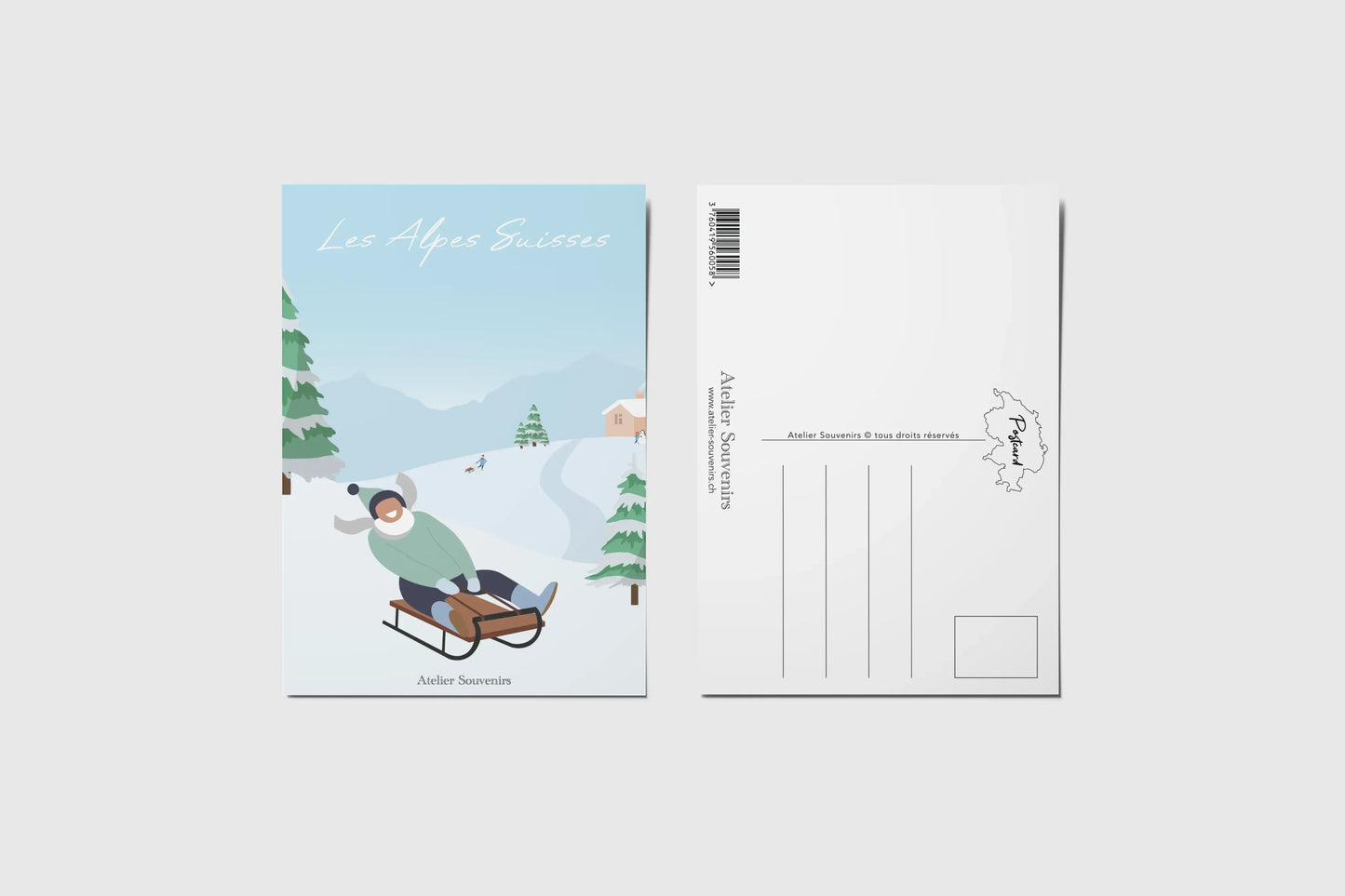 Carte Postale Alpes Suisses - Luge