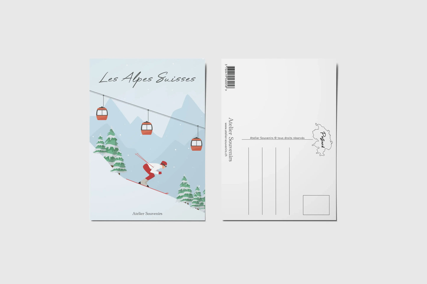 Carte Postale Alpes Suisses - Ski