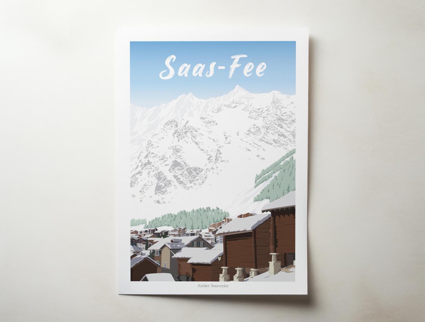 Affiche Valais - Saas-Fee hiver