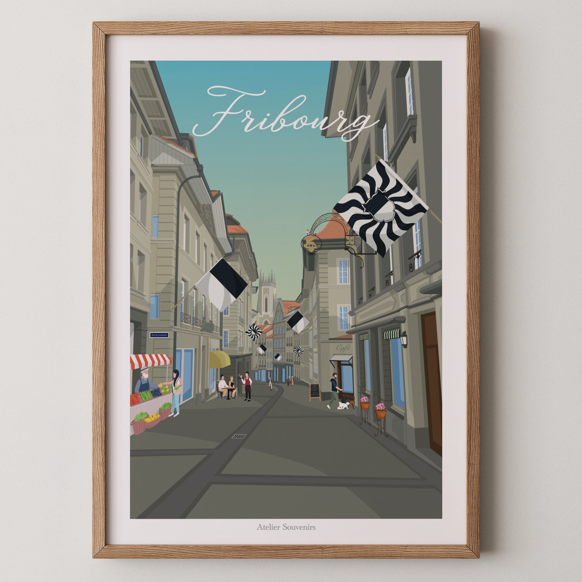 Affiche Fribourg - Vieille-Ville