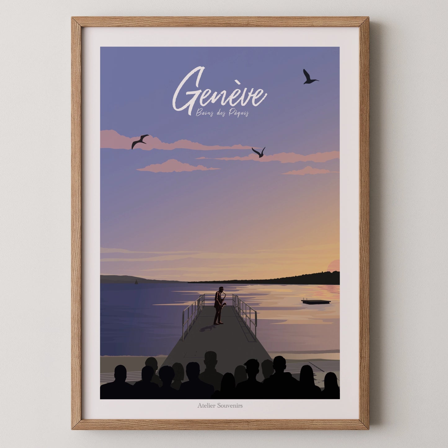 Affiche Genève - Notes Matinales aux Bains des Pâquis