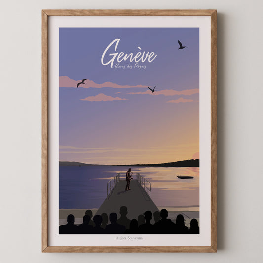 Affiche Genève - Notes Matinales aux Bains des Pâquis
