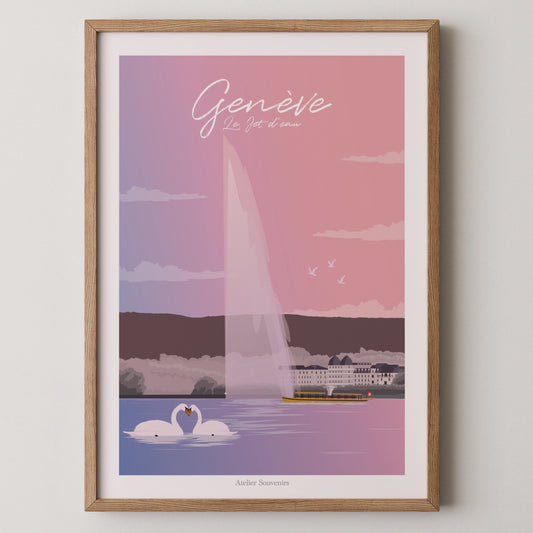 Affiche Genève - Jet d'eau