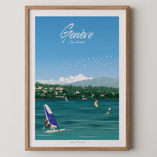 Affiche Genève - Jour de vent