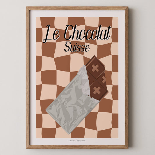 Affiche Le Chocolat Suisse - Saveurs Helvétiques