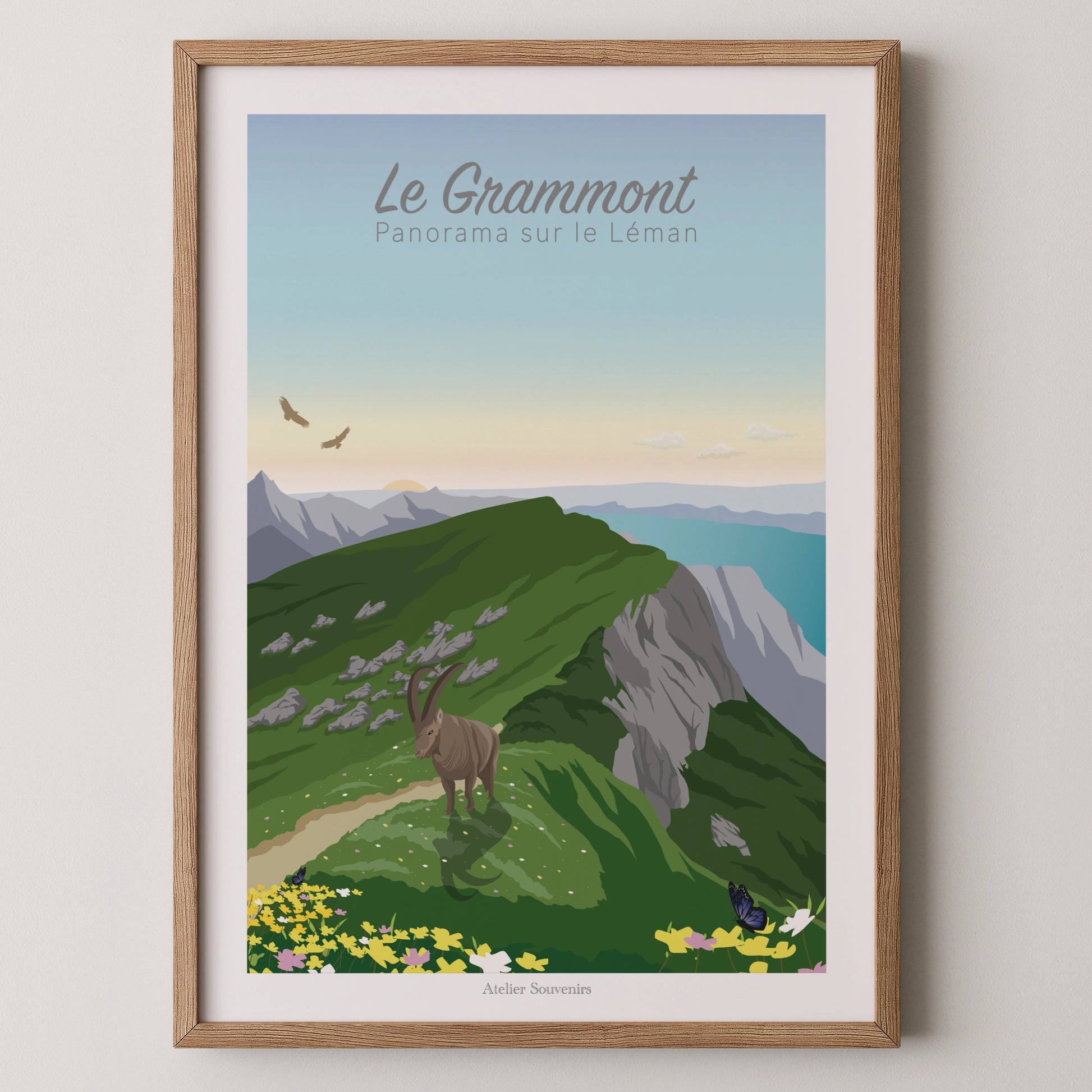 Affiche Le Grammont - Panorama sur le Léman