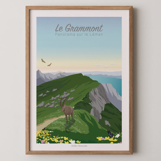 Affiche Le Grammont - Panorama sur le Léman