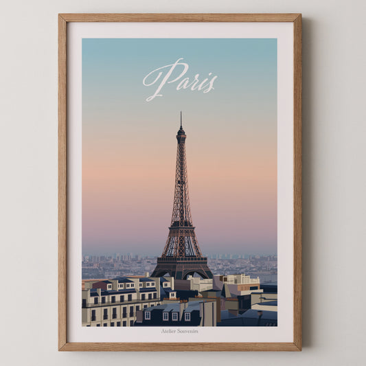 Affiche Paris - Lever de soleil sur les toits
