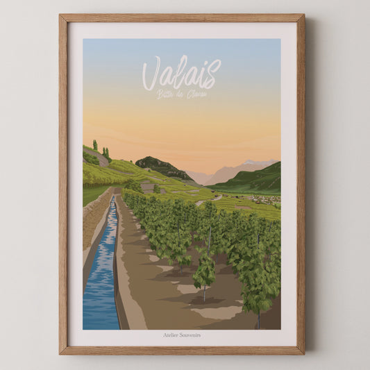Affiche Valais Bisse de Clavau