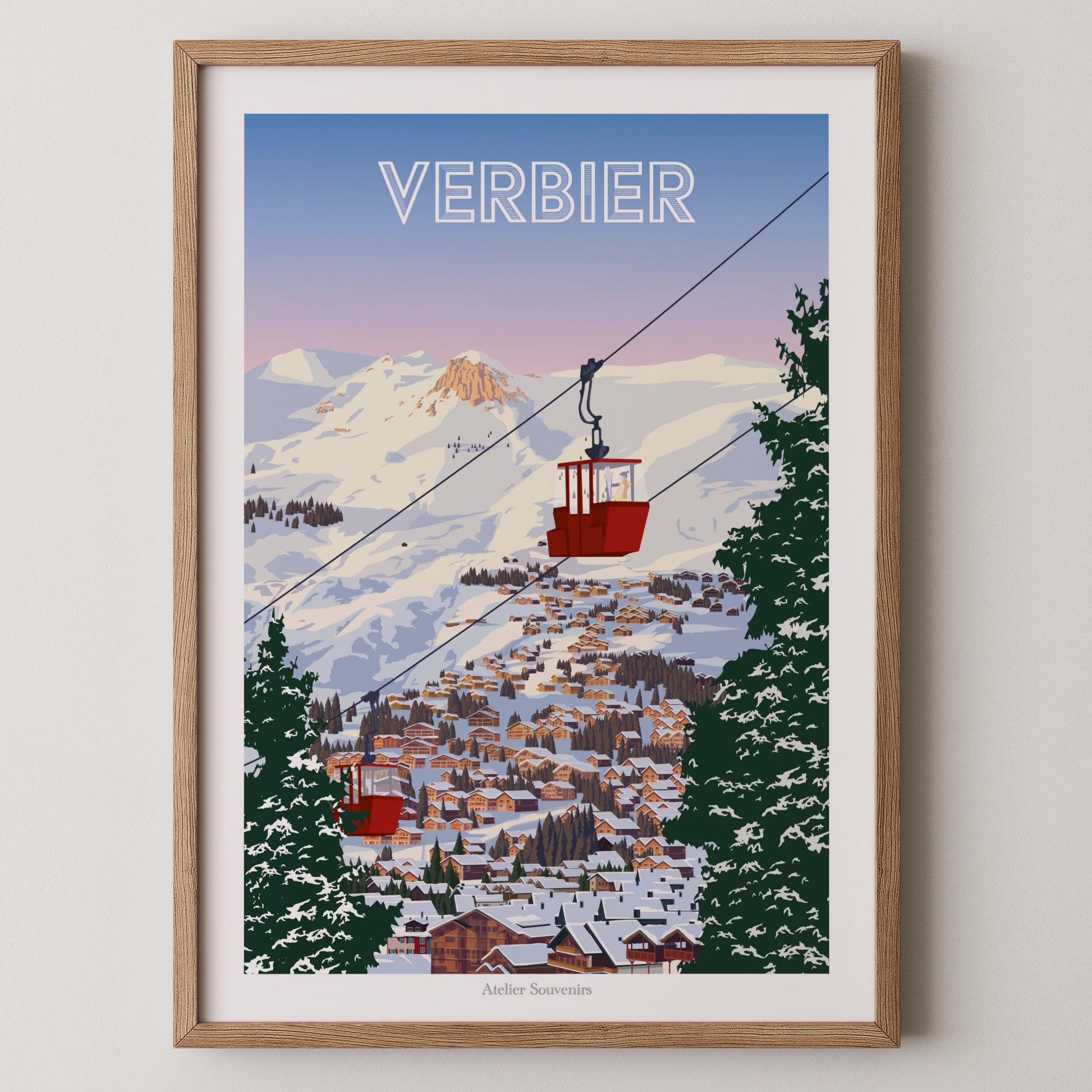 Affiche Verbier – Sommets enneigés