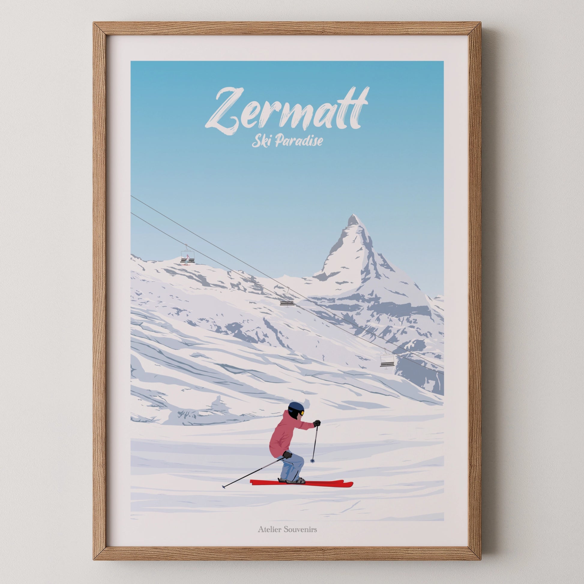 Affiche Zermatt - Ski paradise