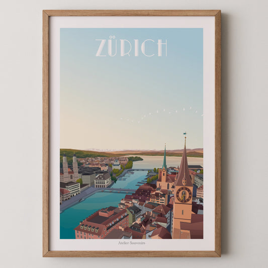 Affiche Zürich - Cité sur la Limmat