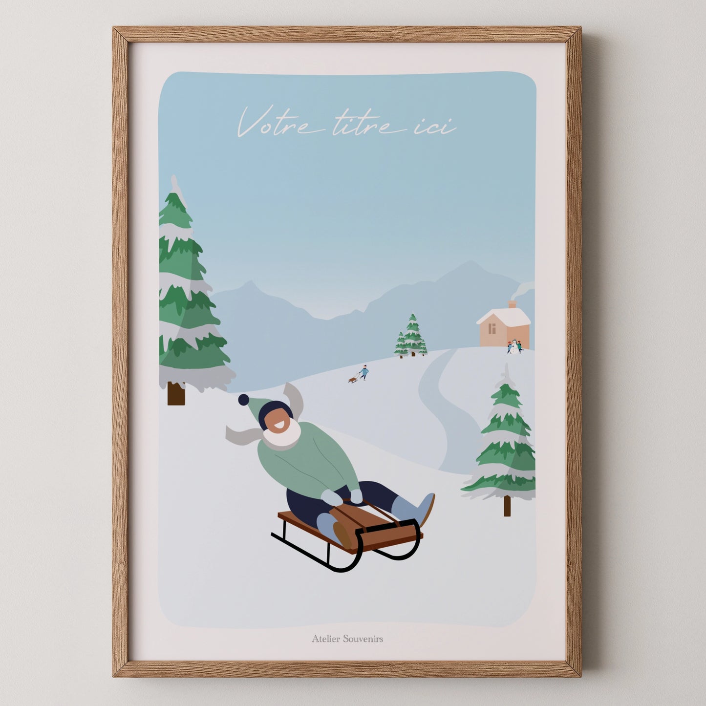 Affiche Les Alpes Suisses - Luge