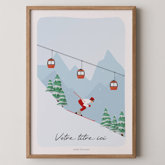Affiche Les Alpes Suisses - Ski