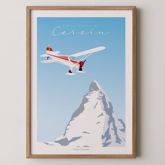Affiche Valais - Vol au-dessus du Cervin