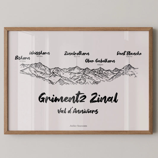 Affiche Grimentz – Couronne impériale | Val d'Anniviers | Atelier Souvenirs