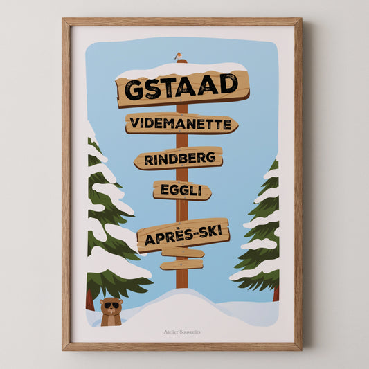 Affiche Les Panneaux Suisses Gstaad