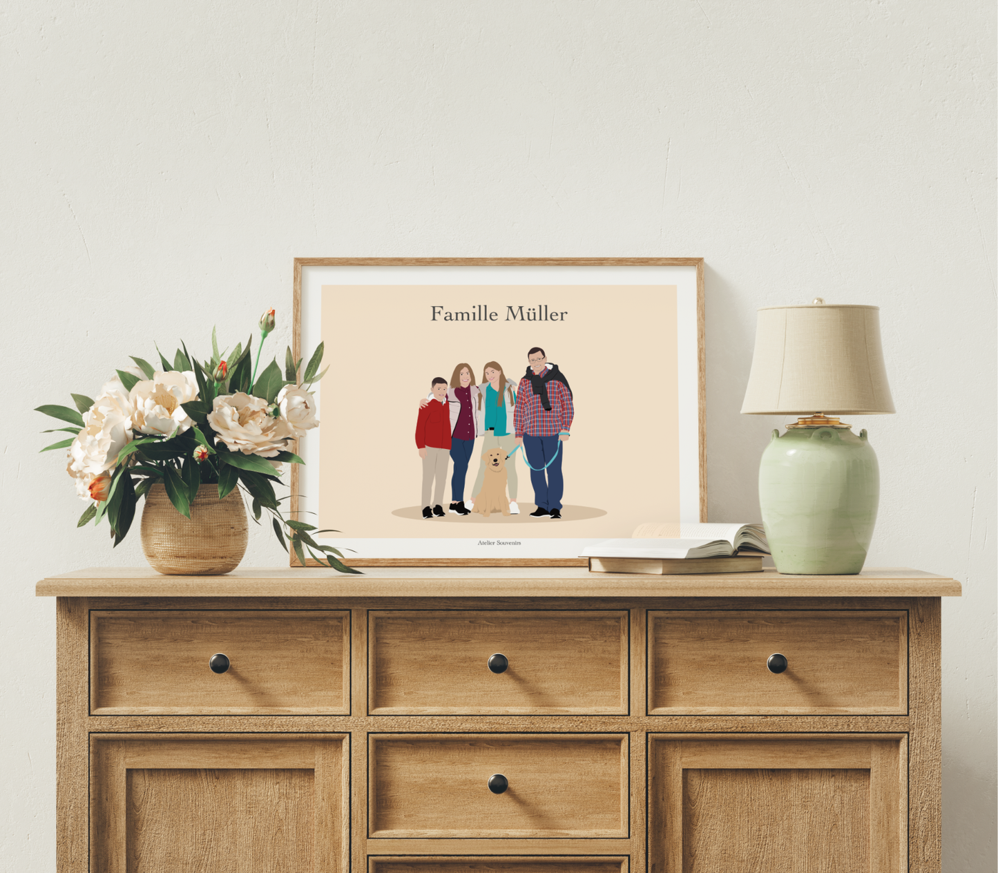 Affiche Personnalisée de Votre Portrait de Famille - Format 30x40cm - Atelier Souvenirs