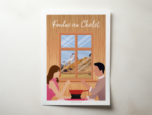 Affiche Spécialités culinaires suisses - La Fondue