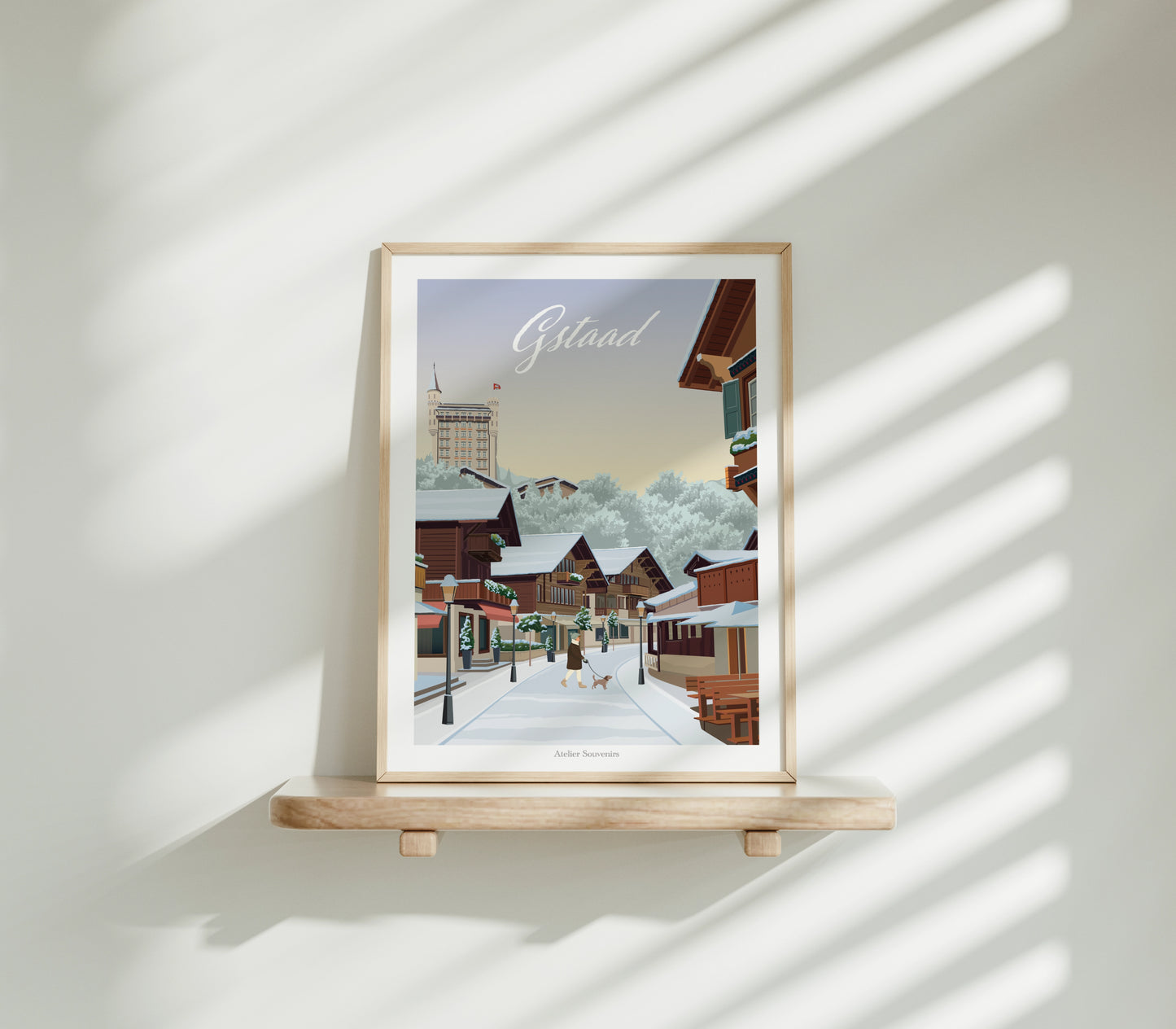 Affiche Gstaad - Hiver - Atelier Souvenirs