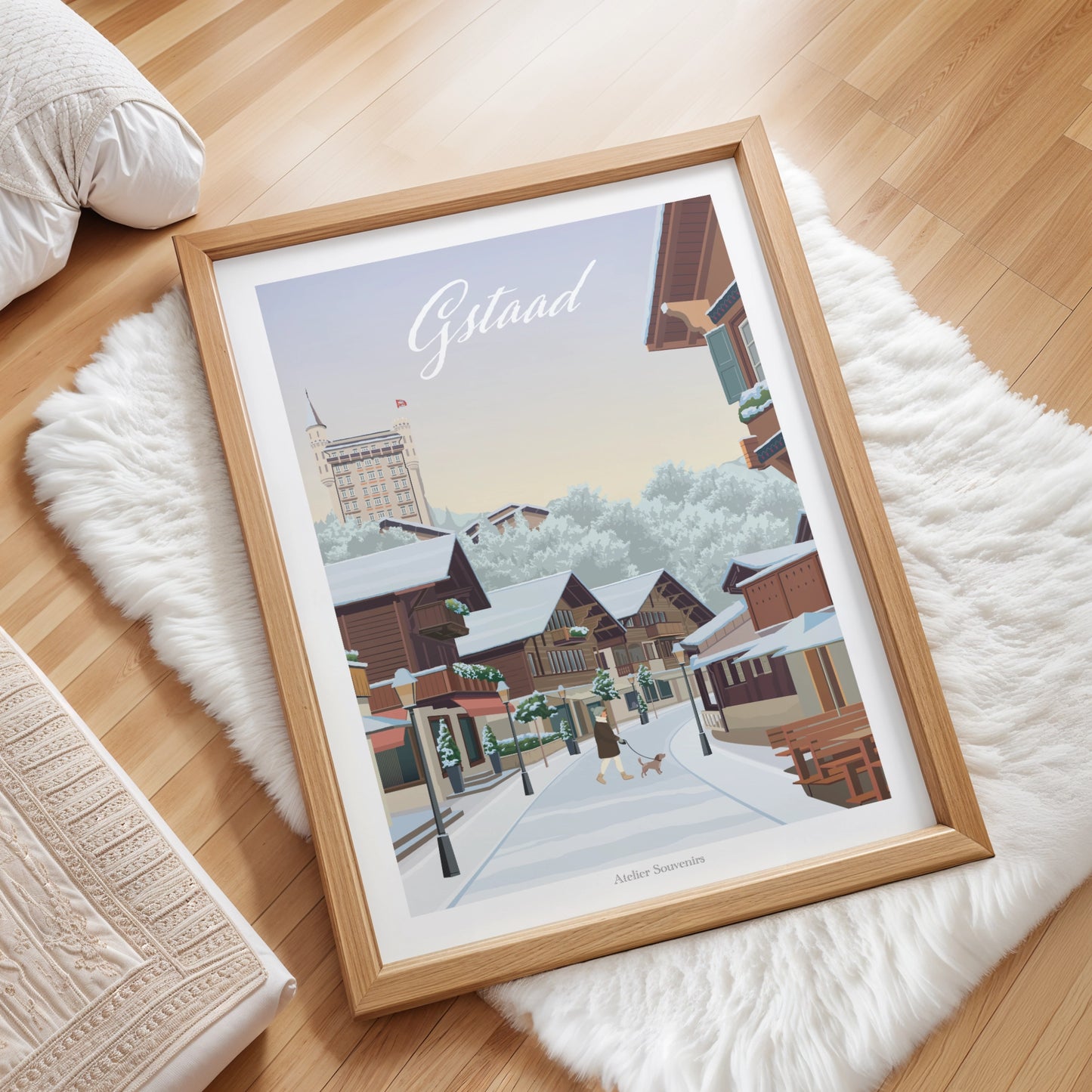 Affiche Gstaad - Hiver - Atelier Souvenirs