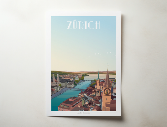 Affiche Zürich - Cité sur la Limmat