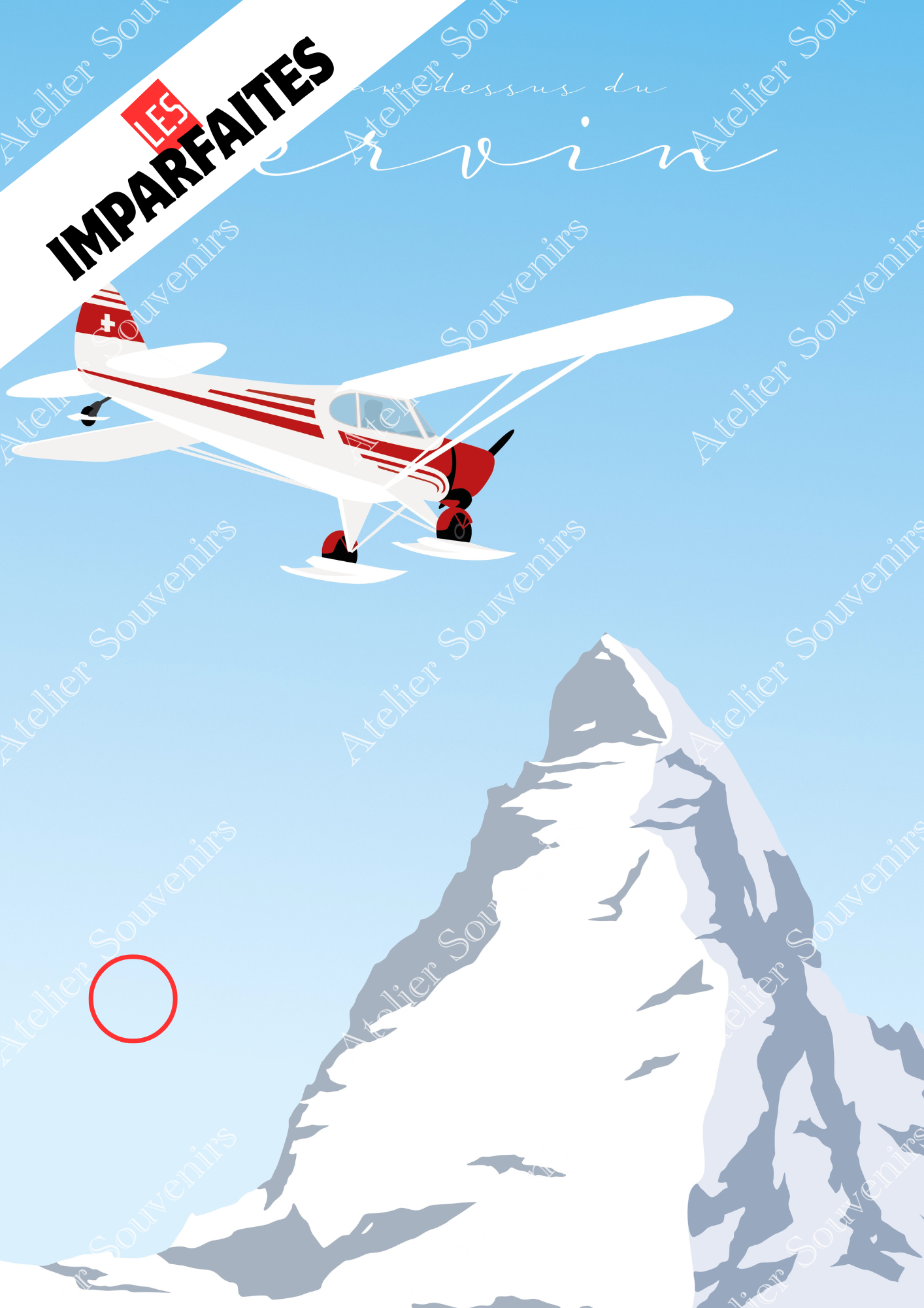 Les Imparfaites - 30x40cm Zermatt - Vol au-dessus du Cervin