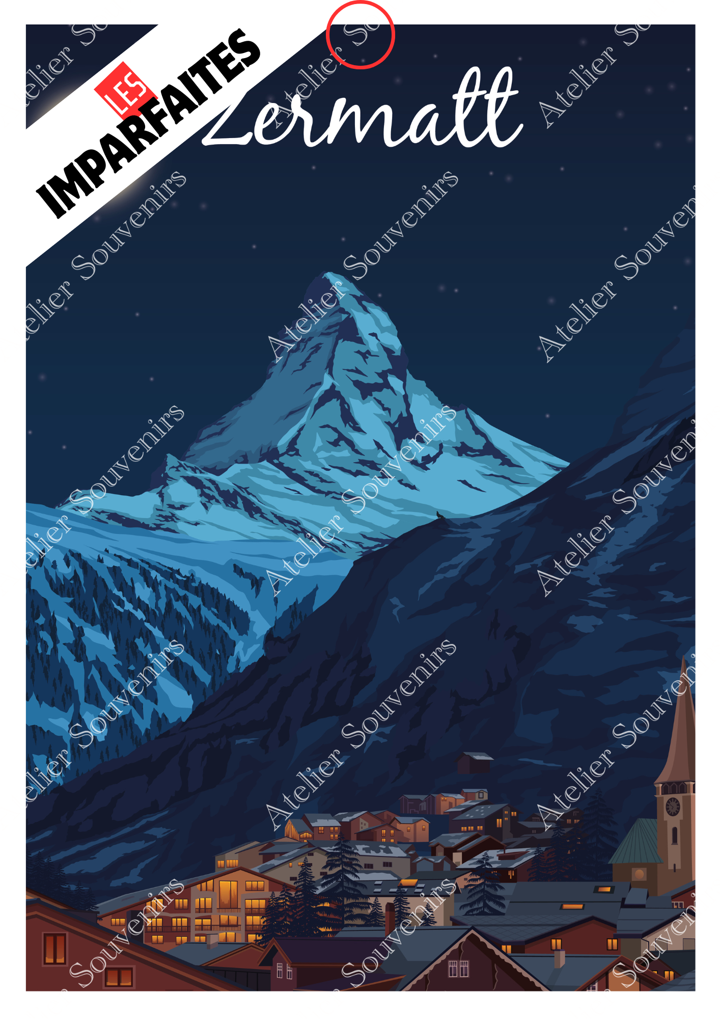 Die Unvollkommenen - 30x40cm Zermatt - Sternennacht
