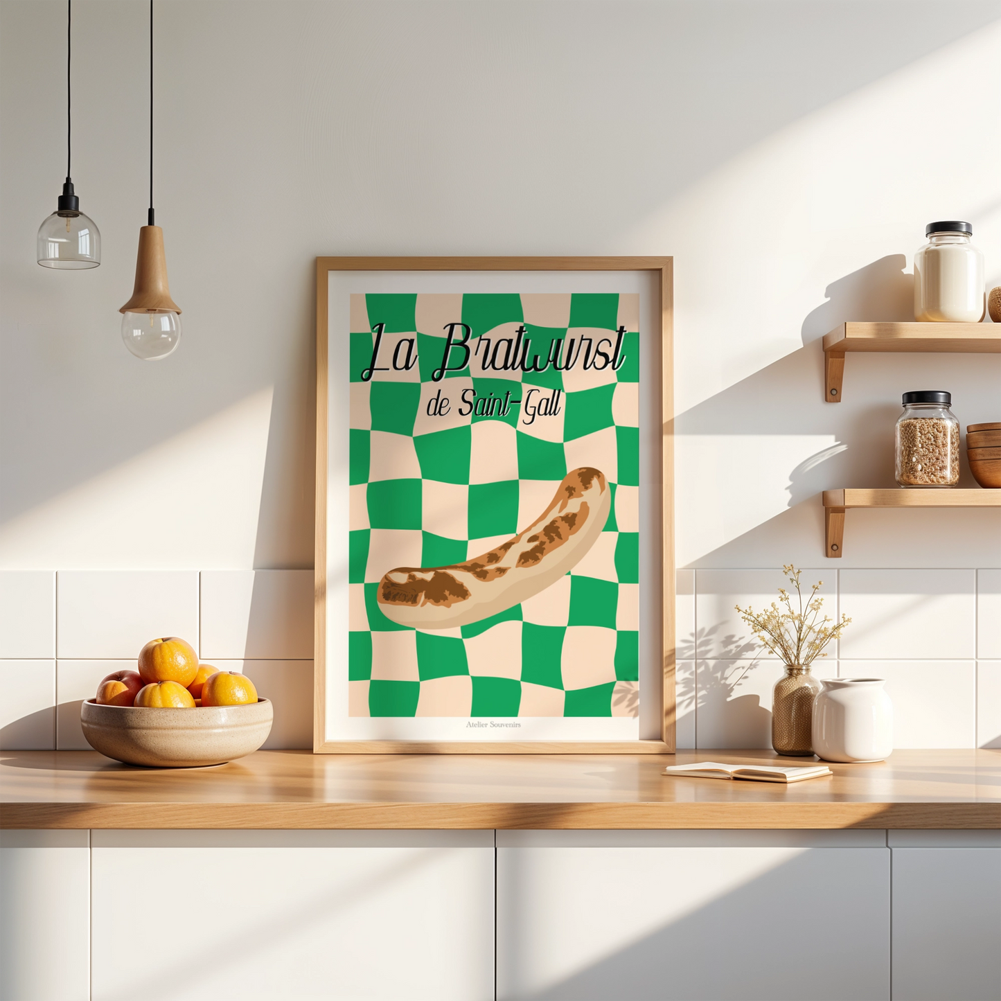 Affiche La Bratwurst de Saint-Gall - Saveurs Helvétiques