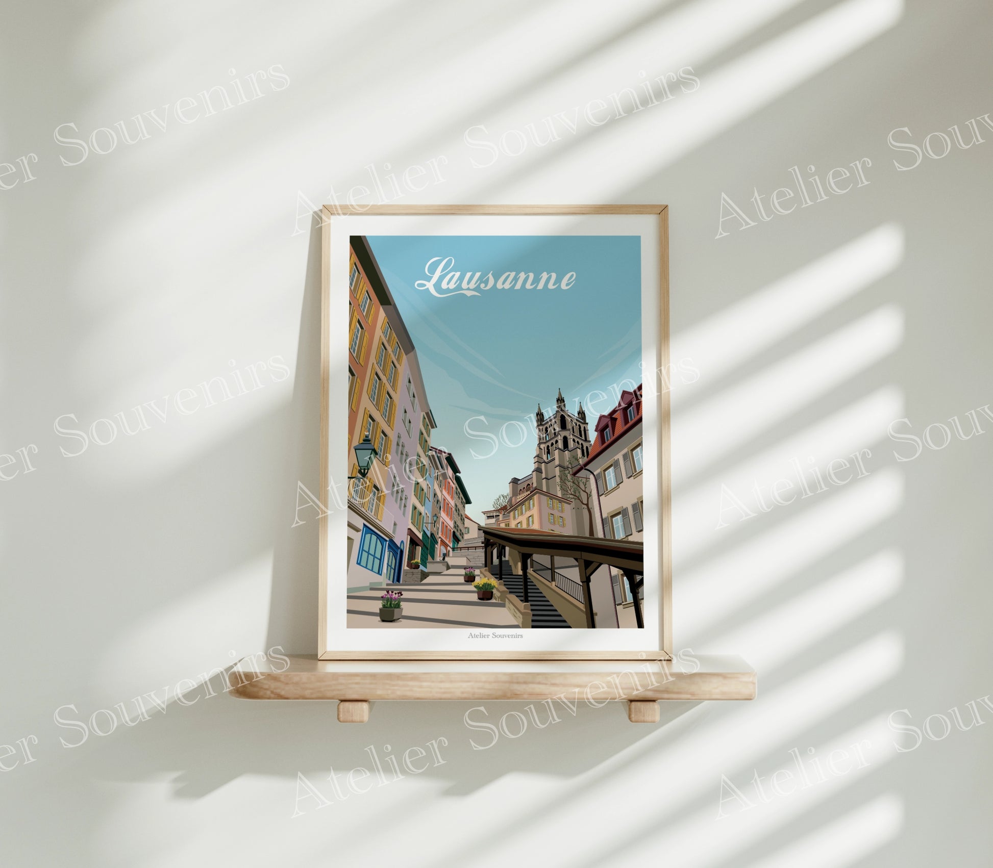 Affiche Lausanne - Vieille-Ville - Atelier Souvenirs