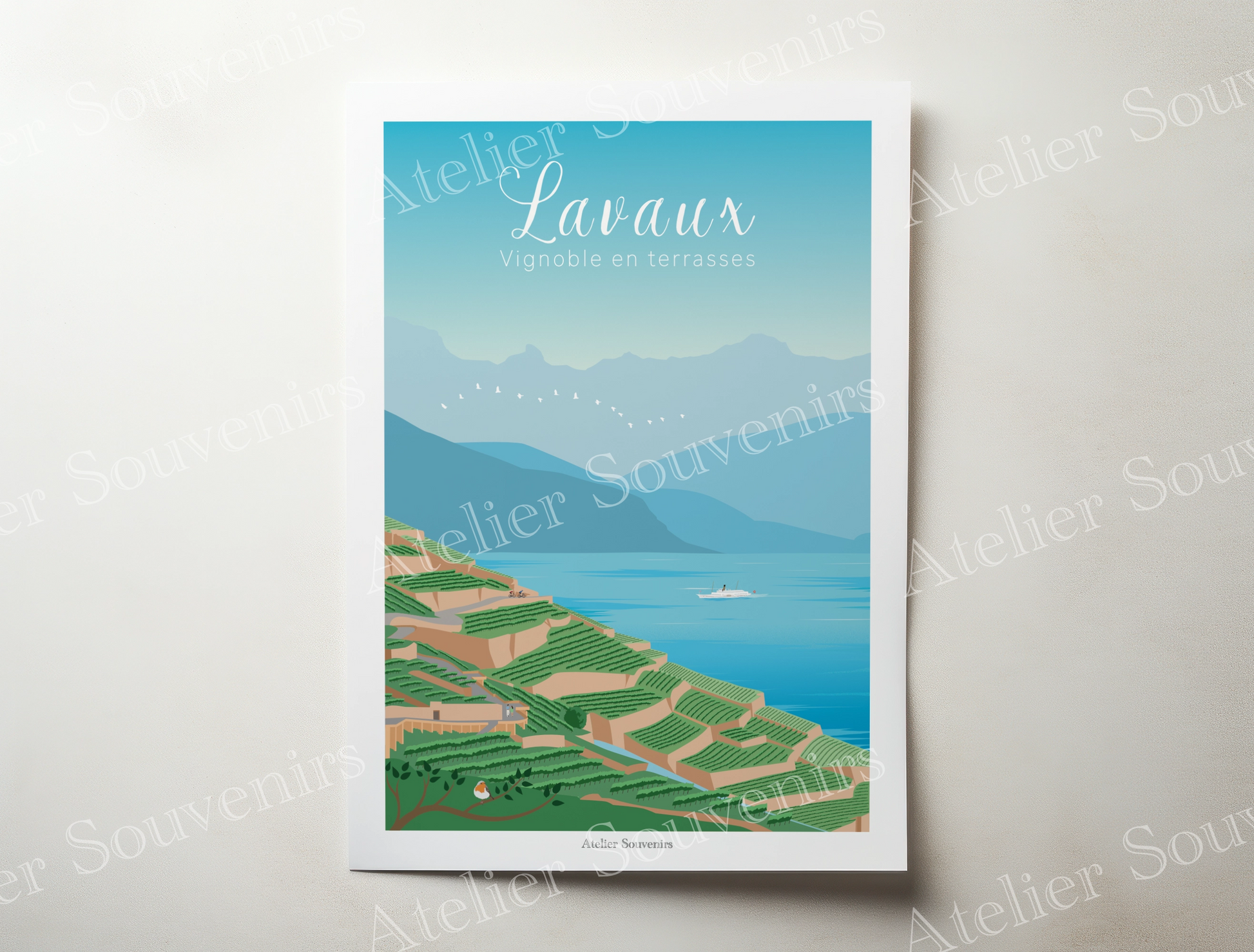 Affiche Lavaux - Vignoble en terrasse - Atelier Souvenirs