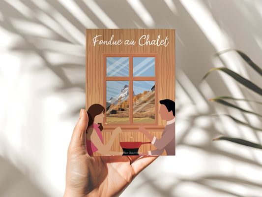 Carte Postale Suisse - Fondue au Chalet - Atelier Souvenirs