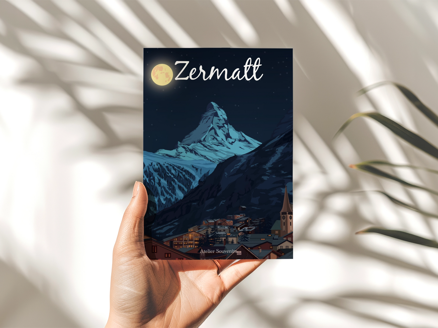 Carte Postale Valais - Zermatt Nuit étoilée - Atelier Souvenirs