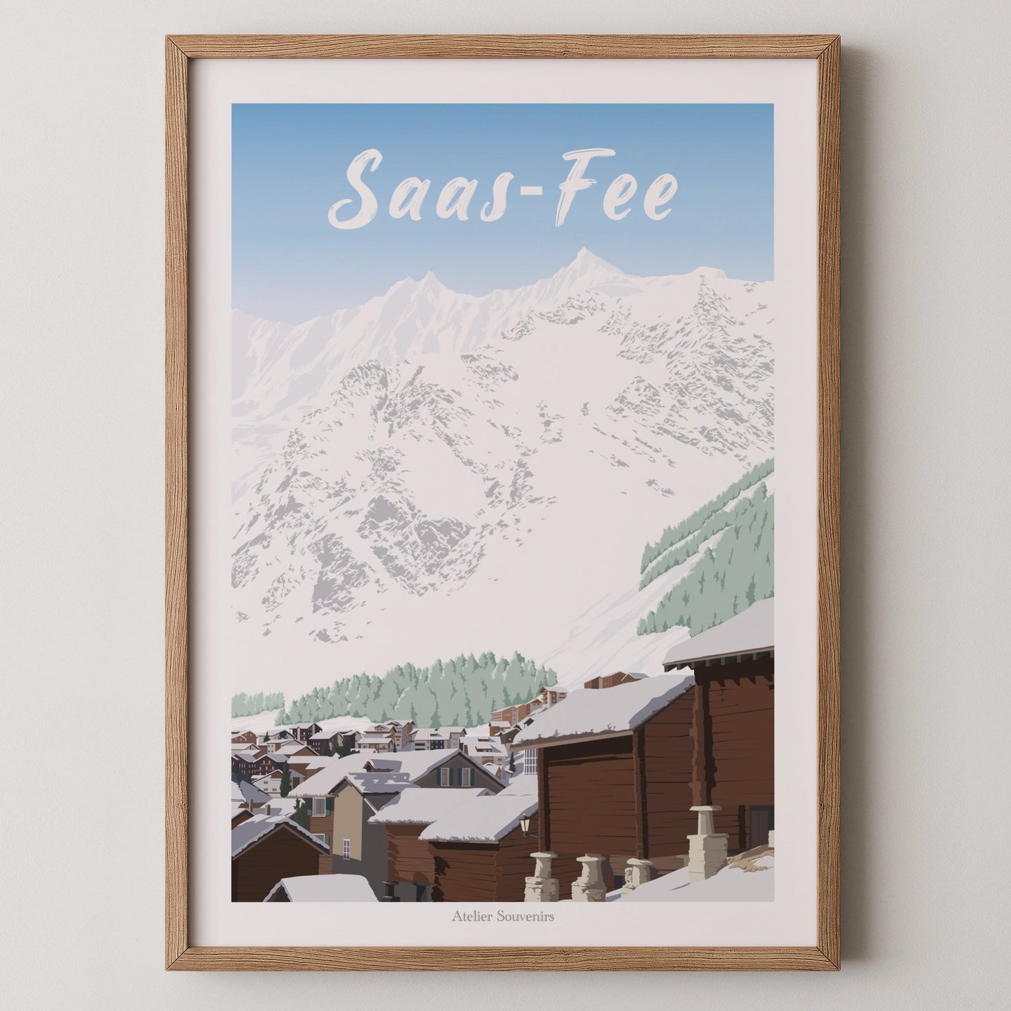 Affiche Valais - Saas-Fee hiver