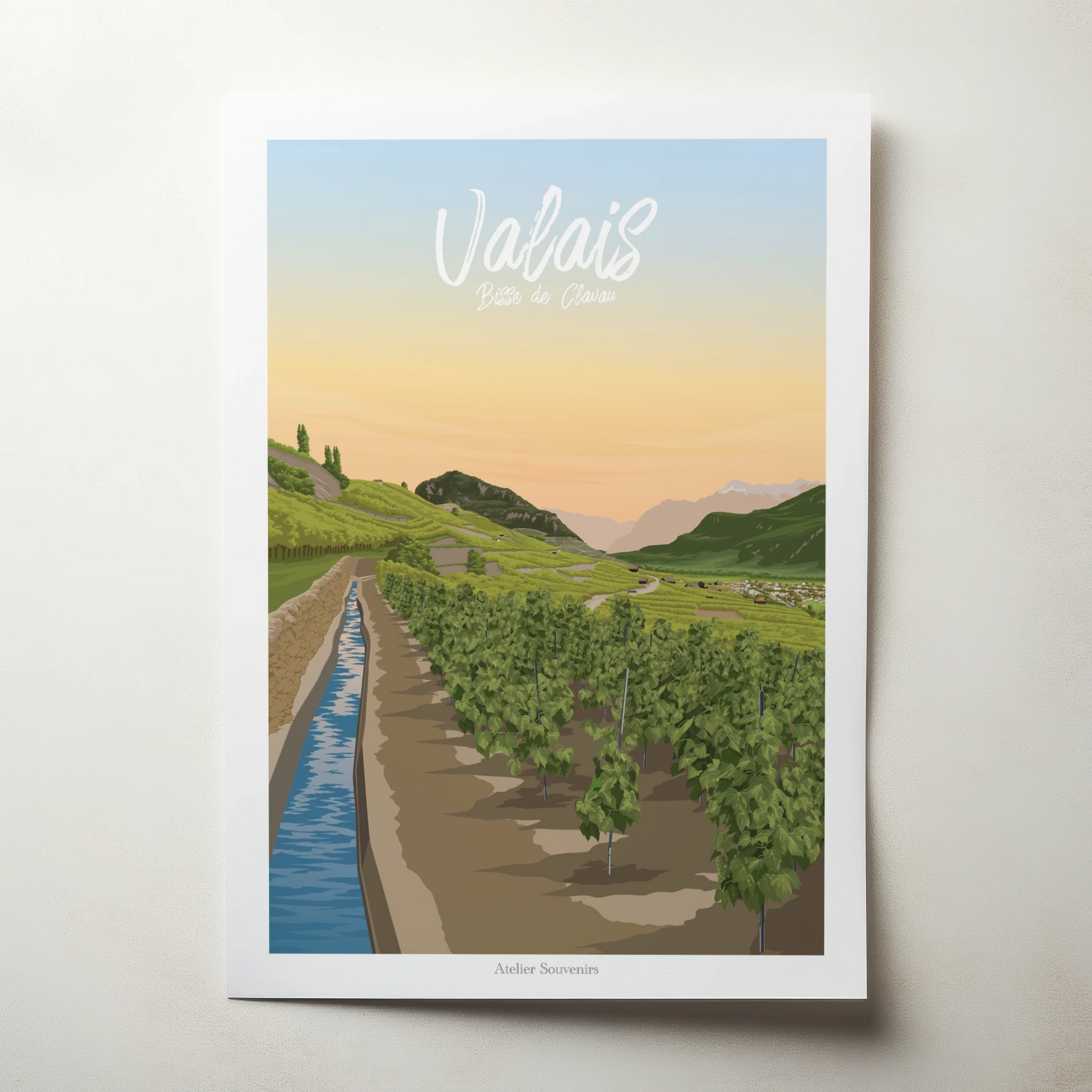 Affiche Valais Bisse de Clavau