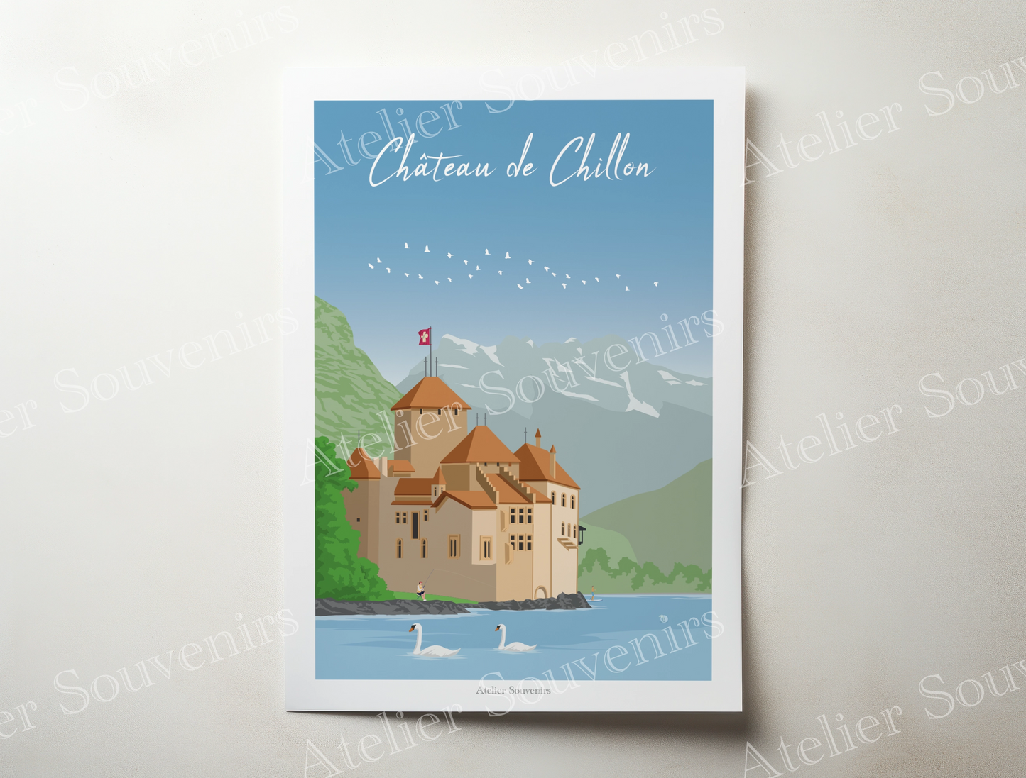 Affiche Vaud - Château de Chillon - Atelier Souvenirs